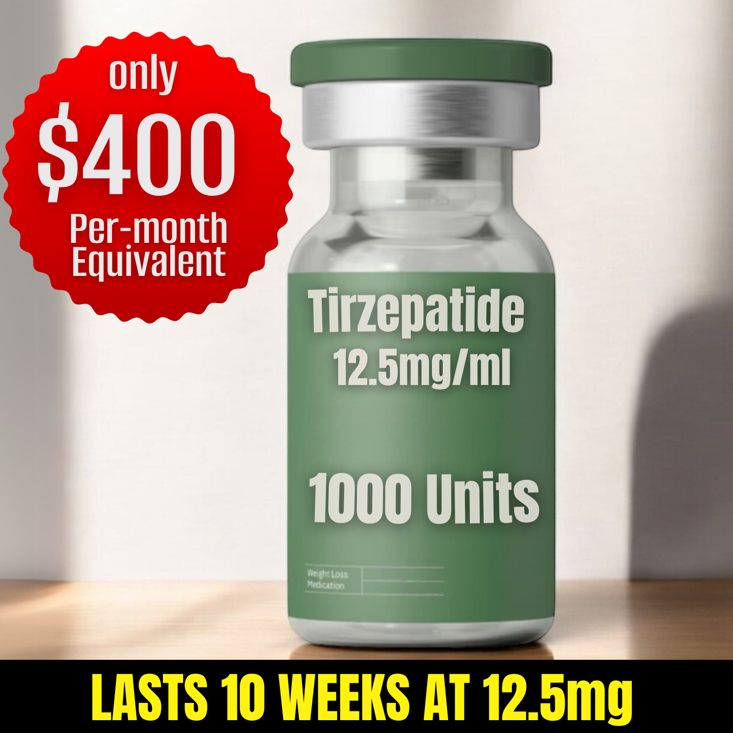 1000 Units Tirzepatide $1024 (10 Weeks)