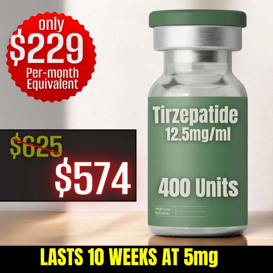 400 Units Tirzepatide $475  (with $99 Deposit Applied & $50 off Sale Pricing)