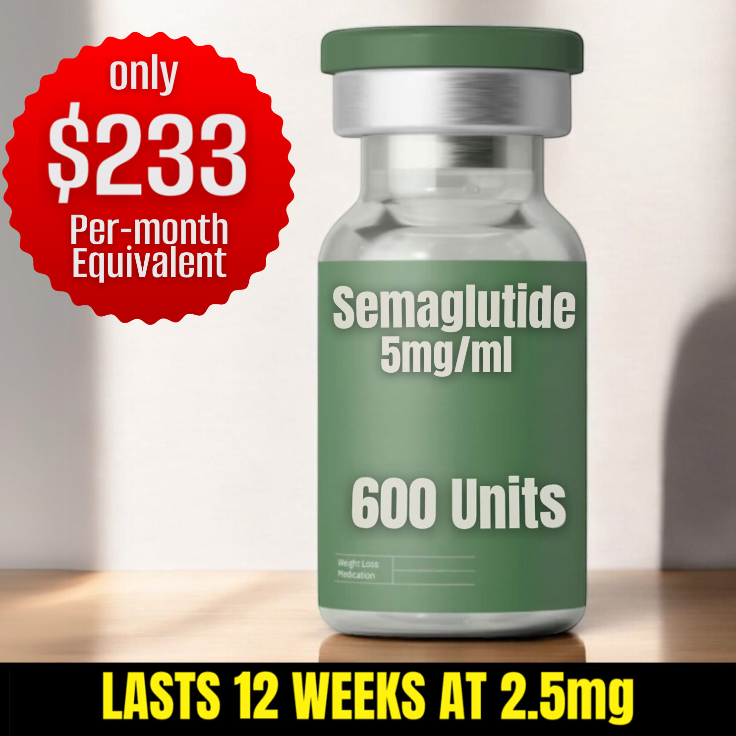 600 Units Semaglutide $699 (12 Weeks)